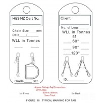 HES Lifting Chain Set Rating ID Tag | Tags & Product Inspection